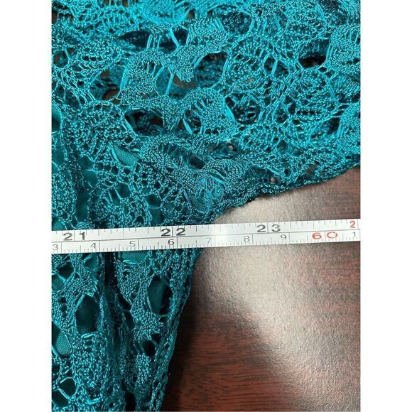 Kim Rogers Teal Lace Blouse Size X-Large - Picture 6 of 6
